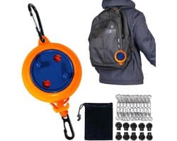 Intrekbare Waslijn - Droogtouw Kleding - Ruimte Besparen - Winddicht Ontwerp - 10 Meter Lang - Oranje