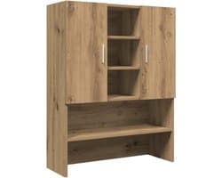 Wasmachinekast - Opbergkast Badkamer - Ruimte Optimaliseren - Vochtbestendig Materiaal - 70.5 x 90 cm - Eiken