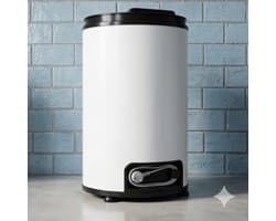 Melchioni Family Tornado Inox Draagbare Wasdroger 6 kg – 3200 RPM Centrifuge – Compact & Ruimtebesparend – Handmatige Bediening – Wit
