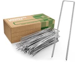 GardenGloss® Anti-Roest Stalen Grondankers (50 Stuks) - Stevige Grondankers Voor Onkruidmat, Tuinmat, Schutting & Camping - 150 mm Lang, 25 mm Breed, Ø 3 mm