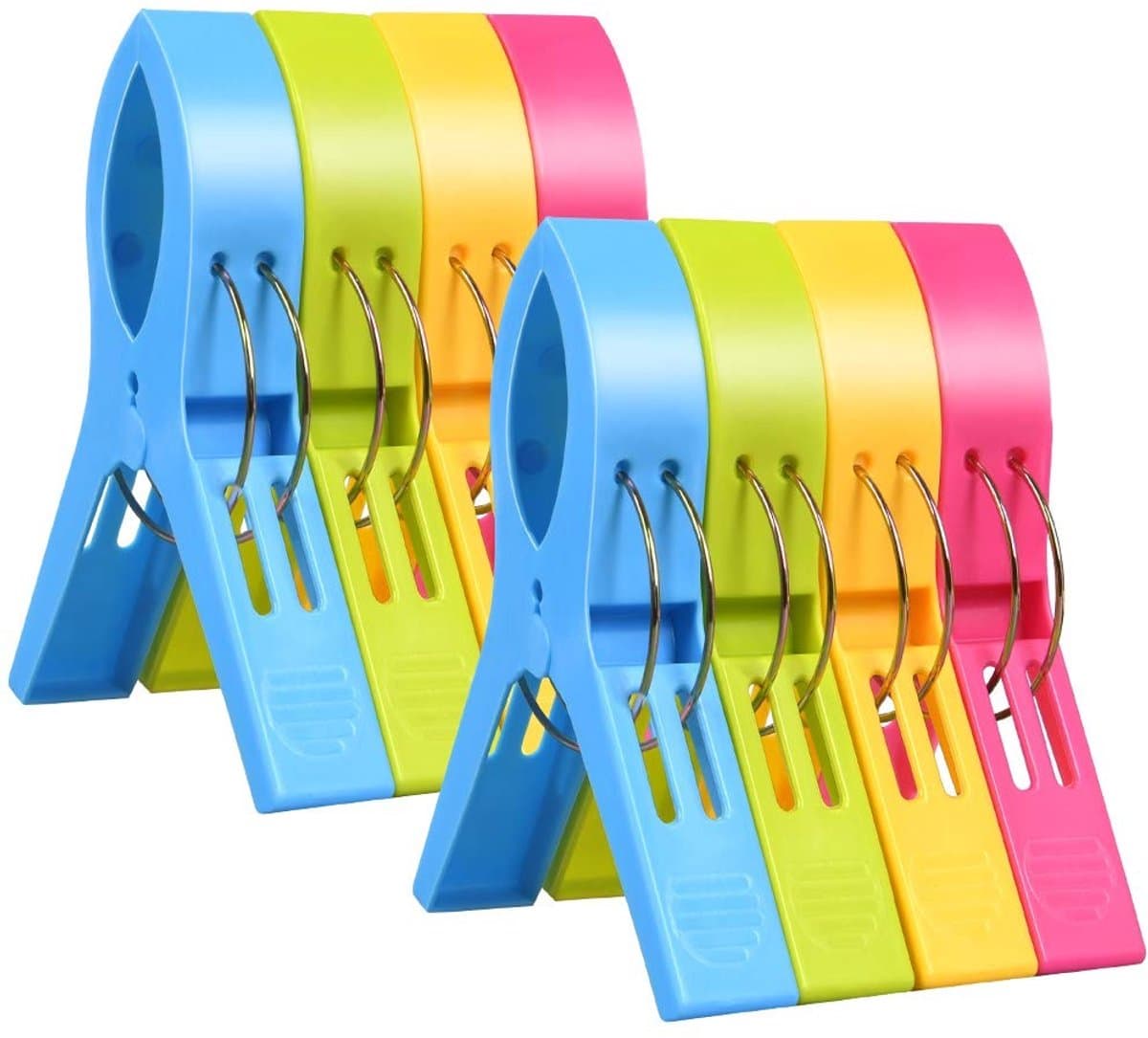 Byshayne- Strandhanddoekclips 8 Stuks - Grote Wasknijpers - Antislip Ontwerp - Lichtgewicht - Multifunctioneel - Duurzaam PP Materiaal - Handdoekclips — afbeelding 1