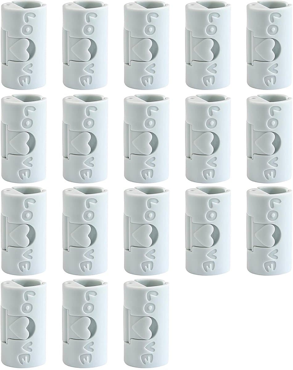 18 Stuks - Stevige Dekbedklemmen - Dekbedovertrekclips - Dekbedknijpers - Dekbed Clips - Kunststof - 1,7×1,7×3,5 cm - Voorkomt verschuiven dekbedovertrek - Blauw — afbeelding 1