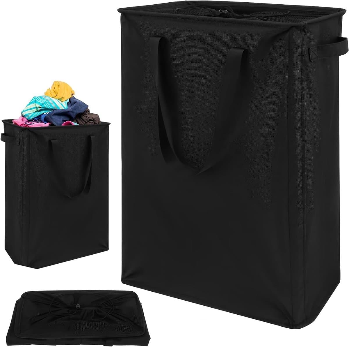 Praktische Wasmand met Handvatten, Vouwbare Opbergmand voor Kleding, Speelgoed en Accessoires, Ideaal voor Badkamer, Slaapkamer en Utility Room, 20 x 40 x 60 cm — afbeelding 1