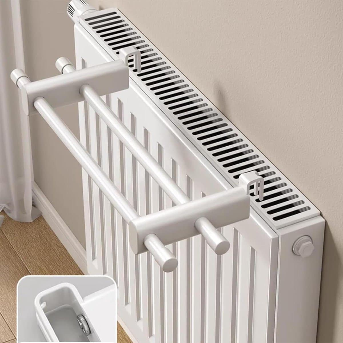 Droogrek Kleding - Radiator Droger - Snel Kleding Drogen - Efficiënt Ruimtebesparend - Tot 130 cm - Wit — afbeelding 1