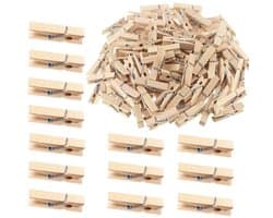 100 stuks mini houten wasknijpers van echt hout - kleine knijpers met zoekwoord "decoratie"