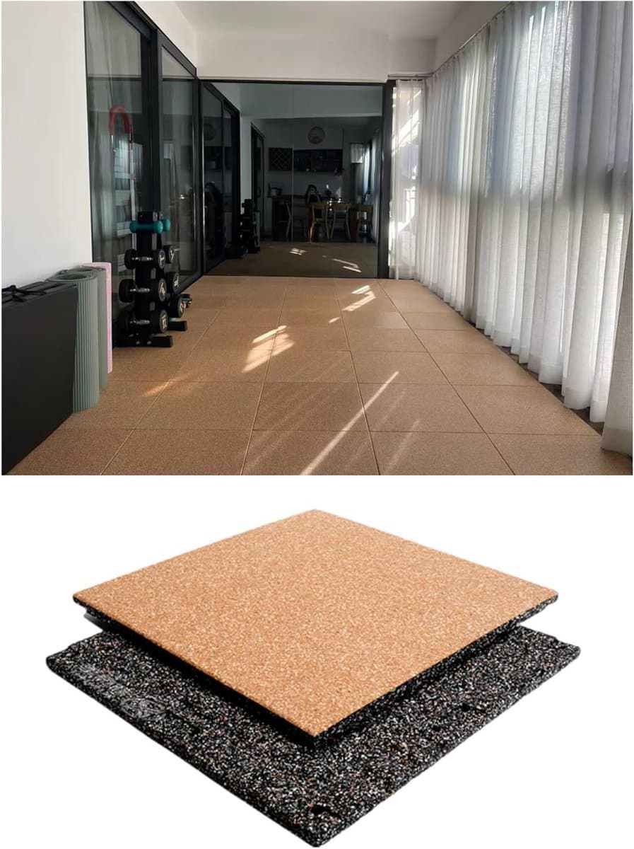 Rubberen Vloermat - Veiligheidstegels Speeltuin - Apparatuur Beschermen - Schokabsorberend Materiaal - 50 x 50 cm - Zwart — afbeelding 1