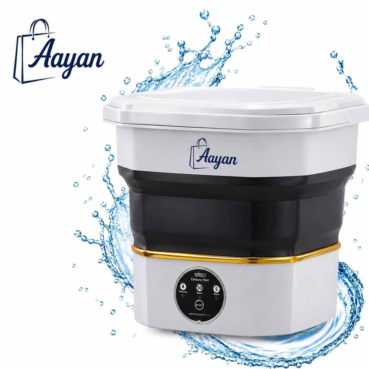 Mini Opvouwbare Wasmachine 6L – Draagbare Reis Wasmachine voor Kleding & Ondergoed – Compact & Energiezuinig – Ideaal voor Camping & Kleine Wasjes – camping wasmachine – centrifuge – kleine wasmachine – mini wasmachine met centrifuge – 76867 — afbeelding 1