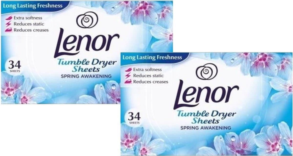 Lenor - Droogtrommeldoekjes - Spring Awakening - 2 x 34 doekjes - Voordeelverpakking — afbeelding 1