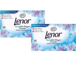 Lenor - Droogtrommeldoekjes - Spring Awakening - 2 x 34 doekjes - Voordeelverpakking