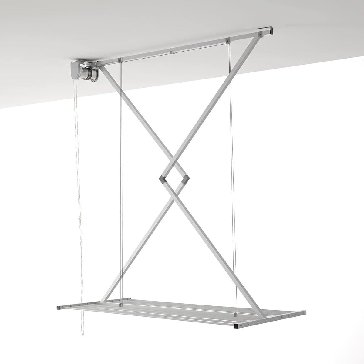 Wanddroogrek Mini Ruimtebesparend - inklapbaar - bevestiging plafond - Grijs 150 Wanddroogrek — afbeelding 1
