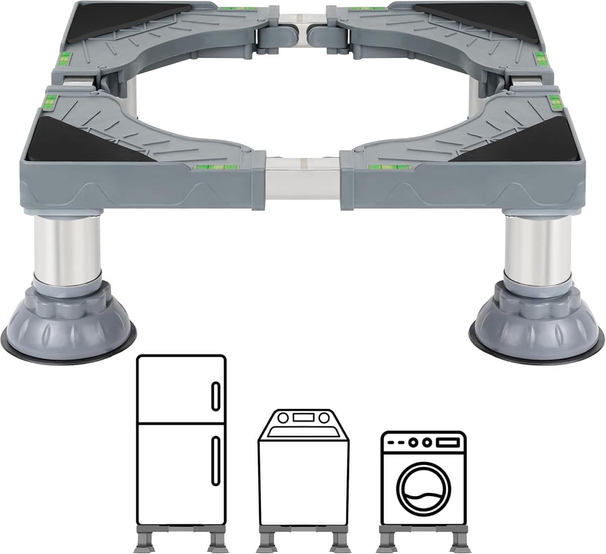 Wasmachine Verhoger - Wasmachine Opbouwmeubel - Wasmachine Sokkel - Anti Slip & Verstelbaar - Ook voor Droger, Koelkast en Vriezer - 300 Kg Draagkracht - 4 Poten - Hoogte 16 tot 19 cm - van Imperatoris — afbeelding 1