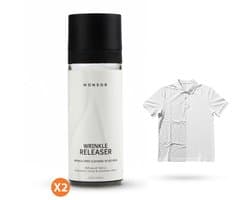 Monsor Wrinkle Releaser Spray - 2x 50ml Travel Size - Anti-Kreuk Spray & Textielverfrisser - Ontkreukt kleding zonder strijkijzer - Frist kleding op met frisse geur - Kreukspray voor onderweg - 99% natuurlijk, vegan & PFAS-vrij - Duo Pack — afbeelding 1