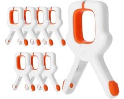 8 Stuks handdoekclips - Handdoekclips voor zwembad op cruiseschepen - Handdoekclips voor strandstoelen - Stevige plastic clips - Grote kledingclips - Sterke grip - Geschikt voor buiten en reisgebruik