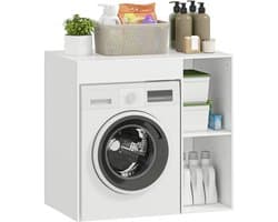 Wasmachine rek - Ombouw - Kast - Opbouwmeubel - Verhoger - Wasmachine meubel - Opbergkast - Ijzer - Wit