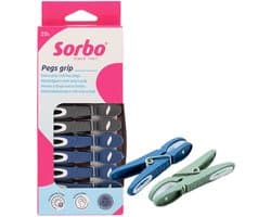 Sorbo Wasknijpers met Extra Grip - Kunststof - UV-Protectie - 20 Stuks