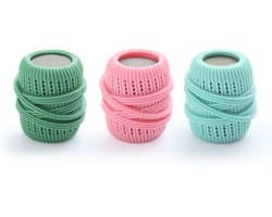 3-delige wasset: Wasballen, wasverzachterdispenser, herbruikbare wassponsballen, pluis- & haarvangers — Pluisopvangzakjes — afbeelding 1
