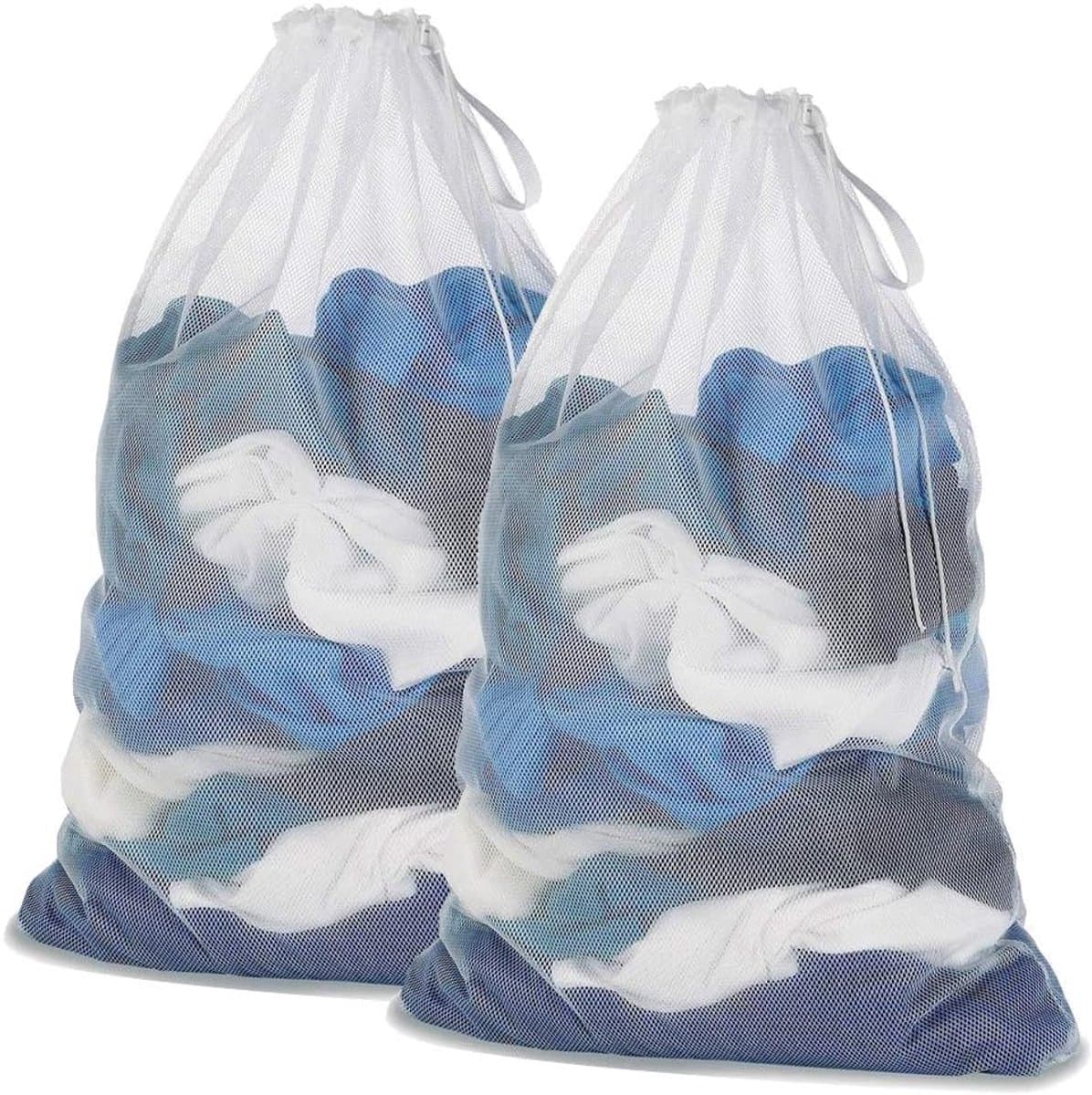 2 Stuks Waszak Groot - 60x90CM - Waszakken - Waszakje - Laundry Bag - Waszakken voor wasgoed - Laundry bag met trekkoord - Trekbandsluiting — afbeelding 1