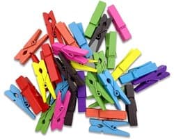 100 Stuks Mini Houten Wasknijpers 2,5 cm voor Knutselwerk en Decoratie