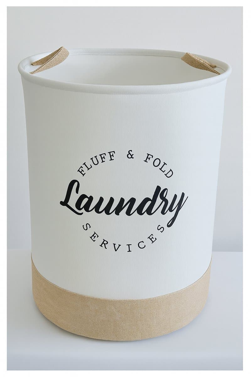 SUNMOOL Wasmand - Waszak - Laundry bag - Laundry basket - Opvouwbaar - 40x50cm - 60Liter - Beige — afbeelding 1