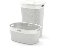 Curver Filo Wasmand met deksel 55L + Wasmand 45L - Wit