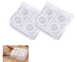 2-stuks Wasmachine schoenentas - Vierkante mesh schoenen opbergtas - Schoenentas met rits - Anti-deformatie - Mesh ontwerp - Lichtgewicht en draagbaar - Met handvat - Geschikt voor sneakers, slippers, ondergoed, yogabroeken, sokken, etc. - Wit — afbeelding 1