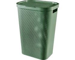 Curver Infinity Recycled Dots Wasmand met deksel - 60L - Groen — afbeelding 1