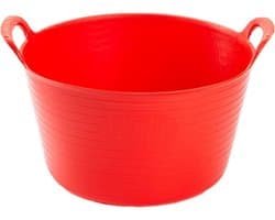 Plasticforte flexibele emmer/kuip - 2x - rood - kunststof - rond - 56 liter - 60 x 53 x 38 cm - wasmanden - tuinafval - speelgoed