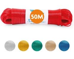 LaundrySpecialist Waslijn - Waslijndraad - Wasdraad - Waslijndraad met stalen kern - 50 meter met stalen kern - Rood — afbeelding 1