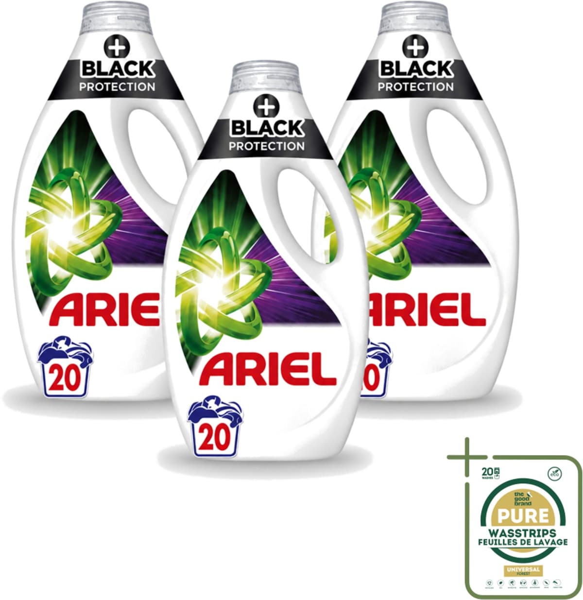 3 x Ariel – +Revita Black – Vloeibaar Wasmiddel – 900 ml - Wasstrips - Donkere Was - Kleurbescherming - Vlekverwijdering - Cools Wasmiddel - Zwarte Kleding Beschermen — afbeelding 1