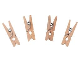 Effen gekleurde kledingclips, fotoclips, grenenhouten clips, handgemaakte houten clips - 50 stuks per verpakking