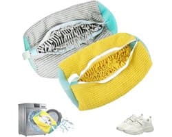Schoenwaszak voor de Wasmachine - Geel/Grijs - Herbruikbaar en Vervormingsbestendig - Voor Schoenen en Kleding