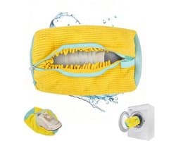 Dailygoods - Vastsea Schoenpoetszak, Schoenpoetszak voor Wasmachine, Waszak voor Schoenen, Herbruikbare Schoenwaszak voor Alle Schoensoorten en Maten, Geel, Eenvoudige Stijl
