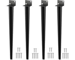 ACXIN Grondanker voor houten palen - 70 cm - 4 stuks - Zwart
