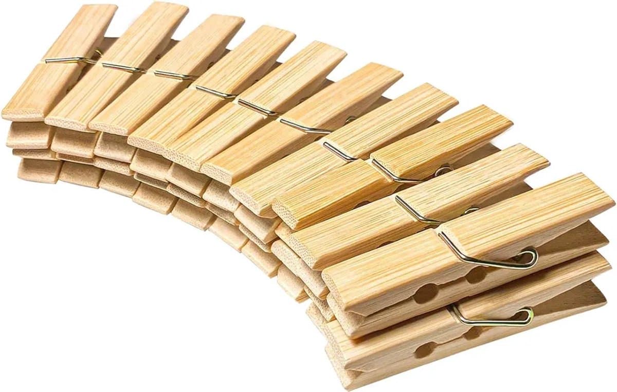 20 houten wasknijpers, Geschikt voor knutselwerkjes, fotoklemmen, wasknijpers, druivenklemmen, kasklemmen, menukaarten, enz. — afbeelding 1