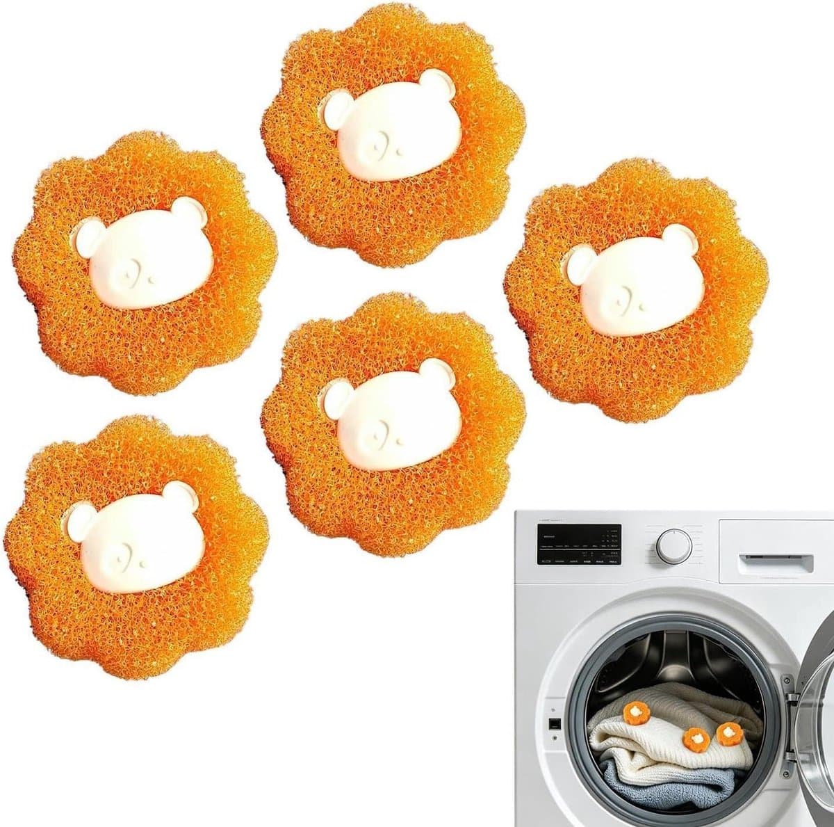 Huisdierhaar Verwijderaar Ballen - Wasballen Pluisvanger - Kleding Reinigen - Schattig Berenontwerp - 5 stuks - Niet gespecificeerd — afbeelding 1