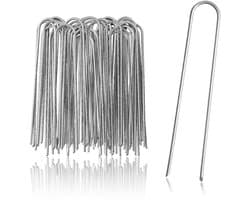 Grondankers van gecoat staal - robuuste grondpennen voor bevestiging van onkruidvlies en folies - grondankers voor tuin en camping - rond (050 stuks - 200x25x3.8mm)