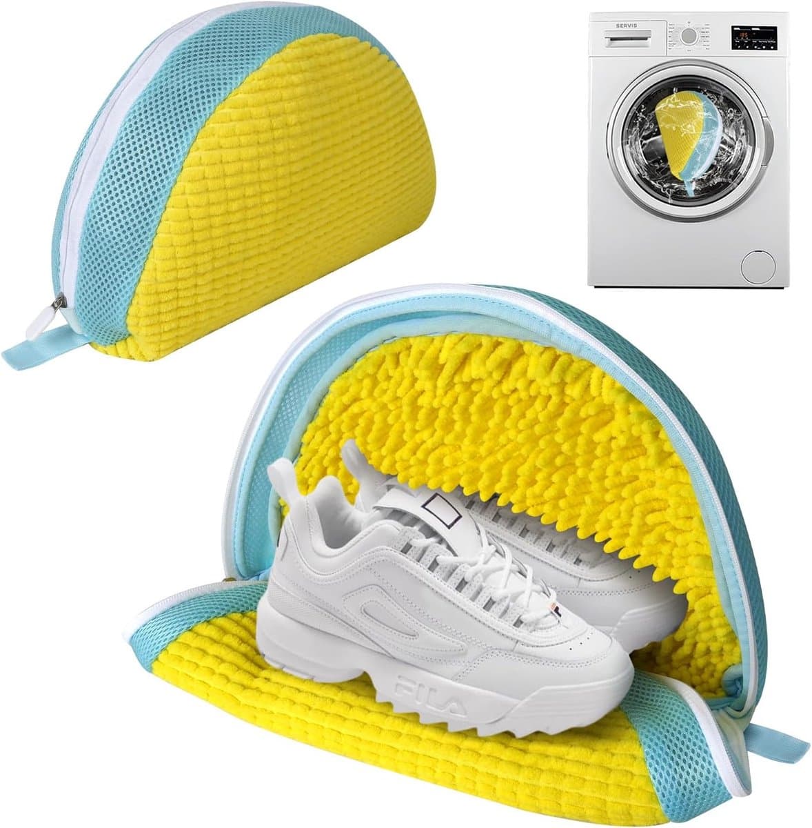 SnelShoppen - Pack van 2 Schoenwaszakken, Waszakken voor Schoenen in de Wasmachine, Herbruikbaar, Organizer voor Reizen en Thuis, 39x27cm — afbeelding 1