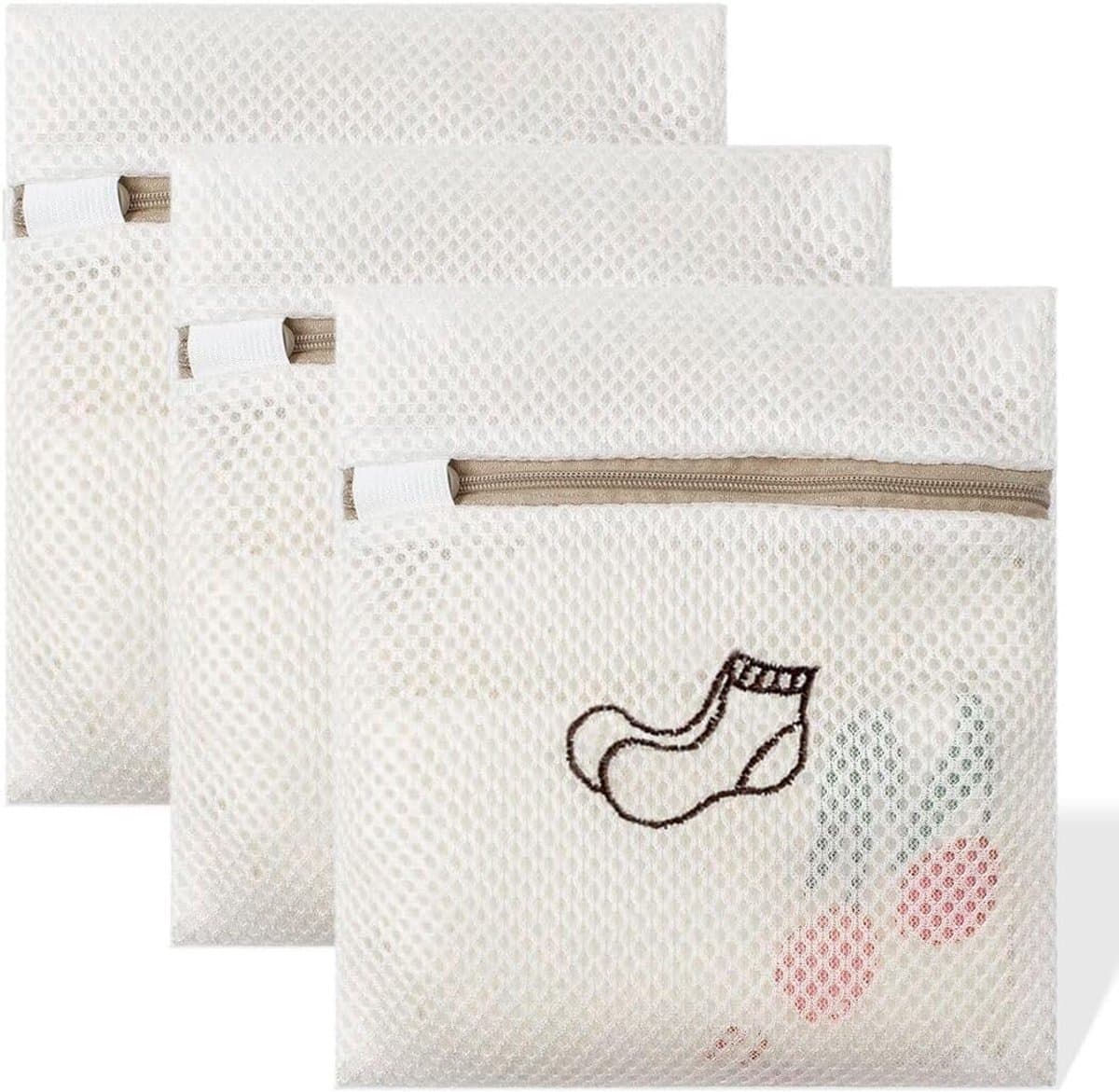 3 Stuks-waszak- waszakjes met rits-waszakken voor wasgoed-waszak sok-waszakken-waszak klein -wasnet-Herbruikbaar-Beschermt Kleding- voor intiem ondergoed — afbeelding 1