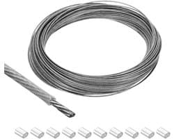 Roestvrijstalen kabel 1,2mm vinylcoating - Waslijn op te hangen - Transparant