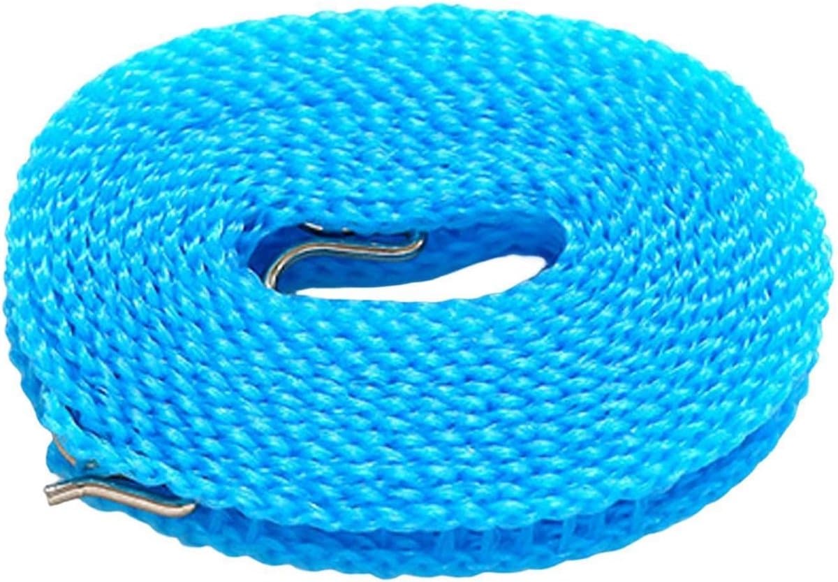 Waslijn - Draagbaar - Kamperen Reizen - Winddichte Haken - 500 cm - Blauw — afbeelding 1