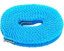 Waslijn - Draagbaar - Kamperen Reizen - Winddichte Haken - 500 cm - Blauw