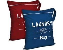 Reistas voor vuile was, waterdichte tas met ritssluiting voor reizen, voor vuile was en badkleding, droge waszak voor camping, wasbaar (bordeaux + marineblauw)