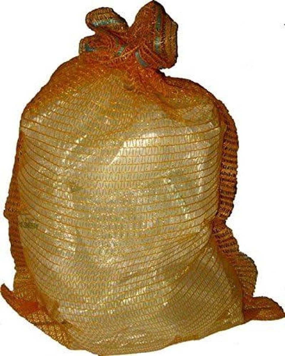 Aardappelzakken Raschelzakken - Transportzakken Opslagzakken - Producten Verpakken - Met Trekkoord - 500 x 800 mm - Goudgeel — afbeelding 1