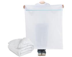 Wasnet, 90 x 110 cm, polyester, robuuste waszak met ritssluiting, gecodeerde scheurvaste waszak, waszak voor dekens, truien, jassen, wollen dekens, beddengoed, pluche dieren, jas