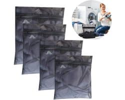Wasnet - 4 Stuks - Waszak met Ritssluiting - Waszakken voor Wasgoed - Mesh-Waszak - Polyester - Draagbaar voor Reis