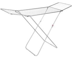 HI Wasrek - droogrek - zilver - metaal - 171 x 54 x 89 cm - max 15 kg - ophangen