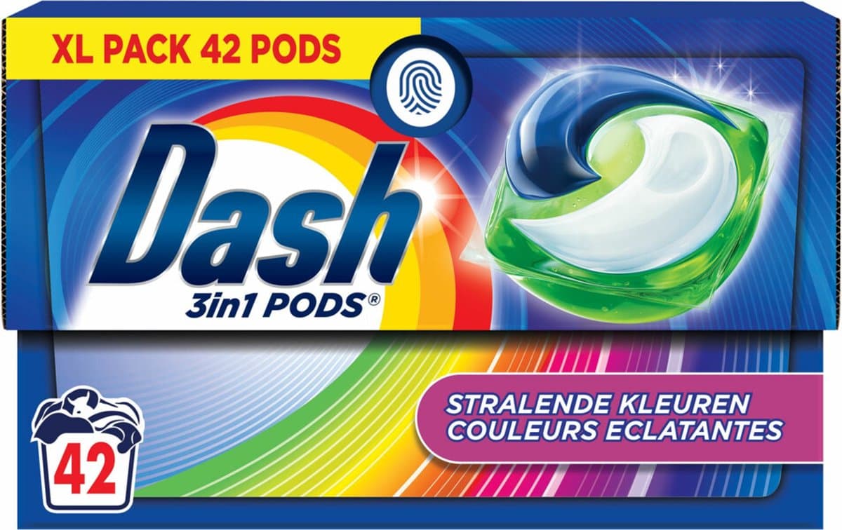 Dash Wasmiddelcapsules 3in1 Pods Stralende Kleuren - 42 stuks — afbeelding 1