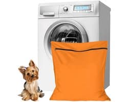 Waszakken voor huisdieren - Waszakken van twill polyester - Grote waszakken met rits - Voorkomt dat waszakken verstopt raken door dierenhaar - wasmachine, 70 x 80 cm,waszak voor huisdieren voor honden, katten en konijnen (oranje kleur)- L — afbeelding 1