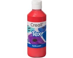 Creall Textiel- & Stoffenverf - Rood - 6 x 250 ml - Machine wasbaar na fixatie - Voor T-shirts, jeans, schoenen, stoffen tassen, meubels en auto-interieurs/hemelbekleding