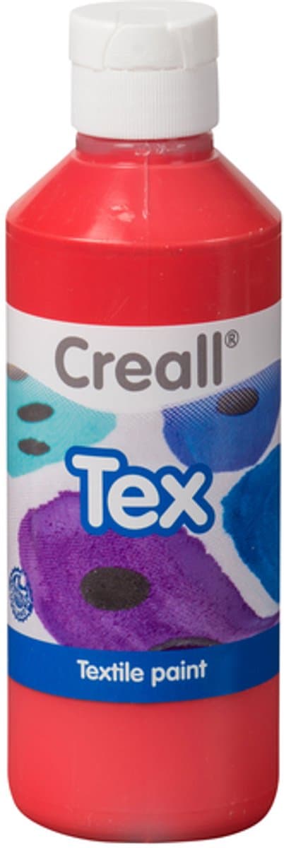 Creall Textiel- & Stoffenverf - Rood - 6 x 250 ml - Machine wasbaar na fixatie - Voor T-shirts, jeans, schoenen, stoffen tassen, meubels en auto-interieurs/hemelbekleding — afbeelding 1